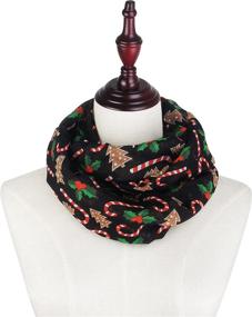 img 1 attached to Festive and Stylish: VIVIAN VINCENT Infinity Christmas CandyCane Women's Accessories for Scarves & Wraps