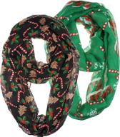 festive and stylish: vivian vincent infinity christmas candycane women's accessories for scarves & wraps logo