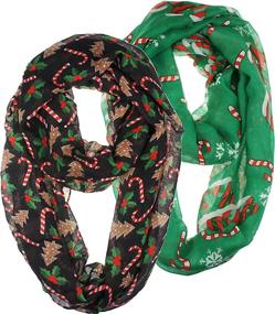 img 4 attached to Festive and Stylish: VIVIAN VINCENT Infinity Christmas CandyCane Women's Accessories for Scarves & Wraps