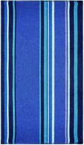 img 2 attached to 🏖️ SUPERIOR Luxury Beach Towels: Oversized 100% Cotton Swim Towel with 450 GSM, Blue Sefina Stripes, 34" x 64