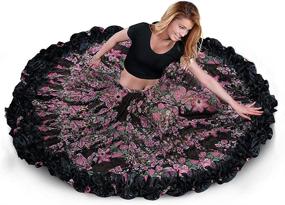 img 3 attached to 👗 ROYAL SMEELA Chiffon Belly Dance Skirt: Women's ATS Tribal Maxi Costume for Flamenco & Bohemian Dance