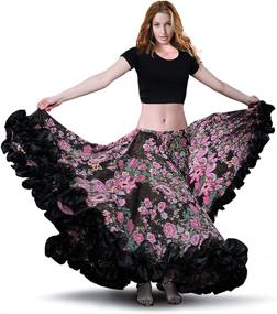 img 1 attached to 👗 ROYAL SMEELA Chiffon Belly Dance Skirt: Women's ATS Tribal Maxi Costume for Flamenco & Bohemian Dance