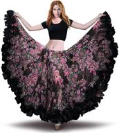 👗 royal smeela chiffon belly dance skirt: women's ats tribal maxi costume for flamenco & bohemian dance logo