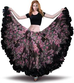 img 4 attached to 👗 ROYAL SMEELA Chiffon Belly Dance Skirt: Women's ATS Tribal Maxi Costume for Flamenco & Bohemian Dance