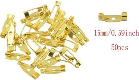 img 2 attached to 📌 150PCS Metal Bar Pins Brooch Back Pin Clasp for Name Tags Jewelry Making DIY Crafts Accessories 1.5/2/2.5cm - Gold - Partstock