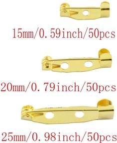 img 3 attached to 📌 150PCS Metal Bar Pins Brooch Back Pin Clasp for Name Tags Jewelry Making DIY Crafts Accessories 1.5/2/2.5cm - Gold - Partstock