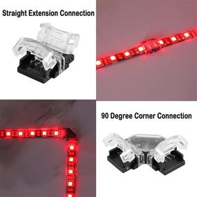 img 1 attached to High-Quality SUPERNIGHT 4 Pin LED Strip Light Connector Kit - Extension Wire, Solderless Connectors, Strip to Strip & Strip to Wire Connector, 90 Degree Connector