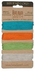 img 1 attached to 🌿 Versatile Natural Hemp Twine Bead Cord Set - 1mm Thickness, Four Vibrant Tropical Colors - 30 Feet per Spool