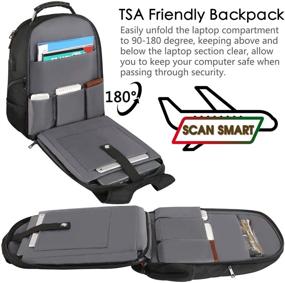 img 2 attached to Top-notch Travel Laptop Backpack: 17.3 Inch Extra Large Capacity for College, USB Charging Port, TSA Friendly, RFID Anti-Theft Pocket, Heavy Duty Computer Bag for Men