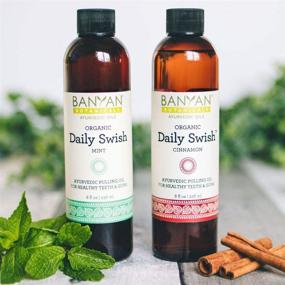 img 1 attached to 🌿 Organic Ayurvedic Oil Pulling Mouthwash with Coconut Oil - Banyan Botanicals Daily Swish Mint - Promotes Oral Health, Teeth, & Gums* - 8oz - Non-GMO, Vegan, Sustainably Sourced
