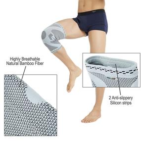 img 1 attached to 👣 NeoTech Care Bamboo Fiber Knee Support Braces, Gray (Size L, 1 Pair)