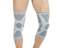 👣 neotech care bamboo fiber knee support braces, gray (size l, 1 pair) логотип