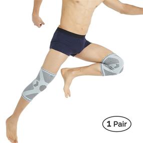 img 2 attached to 👣 NeoTech Care Bamboo Fiber Knee Support Braces, Gray (Size L, 1 Pair)