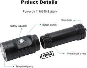 img 3 attached to WINDFIRE Flashlight Rechargeable 3 Underwater Submersible