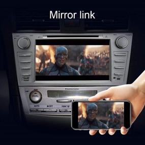 img 1 attached to 🚗 Мультимедийный навигационный DVD-плеер с Bluetooth и камерой заднего вида для Toyota Camry Aurion, двойной DIN 8-дюймовый сенсорный экран, 2007-2011, включает микрофон и карту памяти 16 Гб.