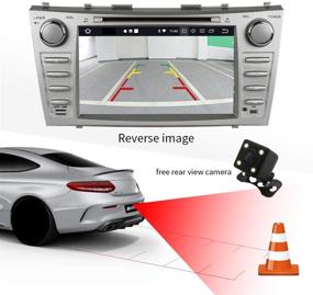 img 2 attached to 🚗 Мультимедийный навигационный DVD-плеер с Bluetooth и камерой заднего вида для Toyota Camry Aurion, двойной DIN 8-дюймовый сенсорный экран, 2007-2011, включает микрофон и карту памяти 16 Гб.