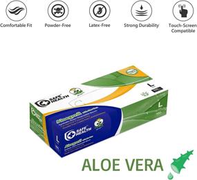 img 3 attached to 🧤 Large Aloegenii Synthetic Green Vinyl Disposable Gloves with Aloe Vera - 5.5 Mil Heavy Weight, Box of 100 - Powder-Free, Latex-Free Gloves for Cleaning, Food Service, and Office Use