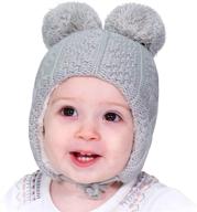 jan & jul baby toddler knit winter hats, mittens and sets, cream - with fleece lining logo