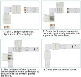 img 3 attached to «Коннекторы для полосы светодиодной ленты 4-Pin RGB в форме L: адаптер без проводов без паяльных работ с промежутком 10 мм для продления терминала 💡 для SMD-светодиодной ленты многоцветного свечения 5050 (набор из 10 штук коннекторов L-образной формы) - улучшите свою систему освещения светодиодной ленты!»