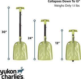 img 1 attached to 🏔️ Compact Neon Collapsible Shovel by Yukon Charlie's - Versatile 13" (Stored) and Extendable 24-30" (In Use)