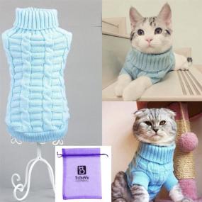 img 3 attached to 🐾 Bolbove Cozy Cable Knit Turtleneck Sweater for Small Dogs & Cats - Fashionable Pet Knitwear