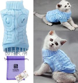 img 4 attached to 🐾 Bolbove Cozy Cable Knit Turtleneck Sweater for Small Dogs & Cats - Fashionable Pet Knitwear