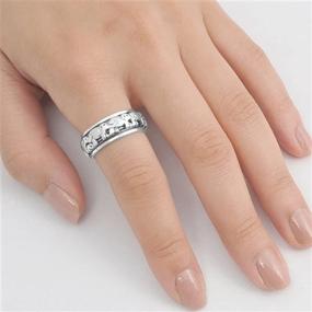 img 2 attached to Elephant Spinner Eternity Wedding Ring - Sterling Silver Band Sizes 4-14