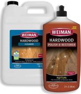 🌿 weiman hardwood floor cleaner and polish - 128 ounce cleaner and 32 ounce polish - high-traffic hardwood floor, natural shine, removes scratches, leaves protective layer - purchase now! логотип