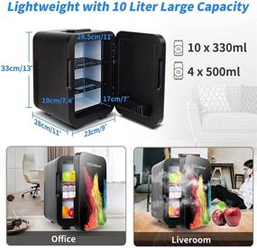 img 2 attached to 🌈 YITAMOTOR 10L Mini Fridge: Portable Compact Personal Cooler and Warmer for Bedroom, Car, Office, Dorm, Travel - Ideal for Food, Drinks, Fruit (Colorful)
