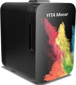 img 4 attached to 🌈 YITAMOTOR 10L Mini Fridge: Portable Compact Personal Cooler and Warmer for Bedroom, Car, Office, Dorm, Travel - Ideal for Food, Drinks, Fruit (Colorful)