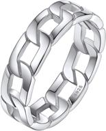 💍 silvora sterling silver celtic knot/cuban link chain rings: vintage eternity band jewelry for men and women (size 4-12) logo