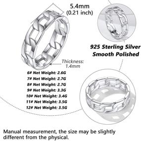 img 2 attached to 💍 Silvora Sterling Silver Celtic Knot/Cuban Link Chain Rings: Vintage Eternity Band Jewelry for Men and Women (Size 4-12)