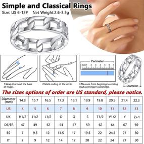 img 1 attached to 💍 Silvora Sterling Silver Celtic Knot/Cuban Link Chain Rings: Vintage Eternity Band Jewelry for Men and Women (Size 4-12)