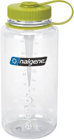 img 1 attached to 🌿 Nalgene Tritan Wide Mouth BPA-Free Water Bottle, Transparent with Green Accents