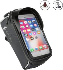 img 3 attached to 🚲 Bicycle Phone Bag: Waterproof, Touch Screen Holder Case for iPhone 12 Xs Max - Mountain Sports Storage Bag