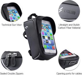 img 1 attached to 🚲 Bicycle Phone Bag: Waterproof, Touch Screen Holder Case for iPhone 12 Xs Max - Mountain Sports Storage Bag