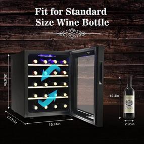 img 3 attached to 🍷 Premium 20 Bottle Freestanding Wine Cooler Refrigerator - Quiet Compressor, Digital Temperature Control, Glass Door, Black Finish