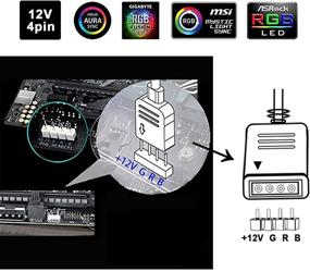 img 1 attached to 🔌 Разветвитель RGB Airgoo 4-контактный, совместим с материнскими платами ASUS Aura RGB, MSI Mystic Light, ASROCK Aura RGB с 12-вольтовыми 4-контактными RGB-разъемами, комплект из 2 шт.