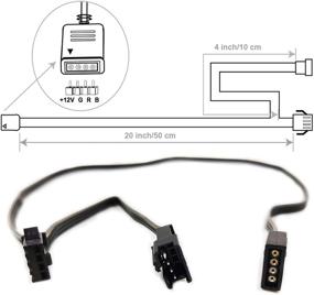 img 2 attached to 🔌 Разветвитель RGB Airgoo 4-контактный, совместим с материнскими платами ASUS Aura RGB, MSI Mystic Light, ASROCK Aura RGB с 12-вольтовыми 4-контактными RGB-разъемами, комплект из 2 шт.