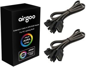 img 4 attached to 🔌 Разветвитель RGB Airgoo 4-контактный, совместим с материнскими платами ASUS Aura RGB, MSI Mystic Light, ASROCK Aura RGB с 12-вольтовыми 4-контактными RGB-разъемами, комплект из 2 шт.