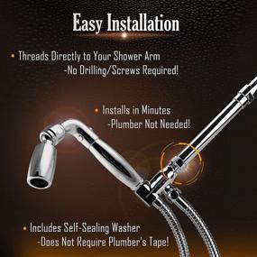 img 1 attached to 🚿 High Sierra Solid Metal Handheld Shower Head Kit with Trickle Valve, 72-Inch Hose & Holder - Low Flow 1.5 GPM, Chrome Finish