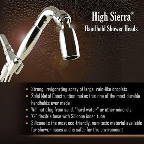 img 3 attached to 🚿 High Sierra Solid Metal Handheld Shower Head Kit with Trickle Valve, 72-Inch Hose & Holder - Low Flow 1.5 GPM, Chrome Finish