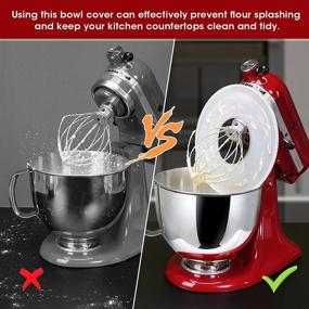 img 3 attached to 🍲 AIEVE 4.5-5 Quart Tilt-Head Stand Mixer Bowl Covers, 2 Pack - KitchenAid Stand Mixer Bowls Lids for 4.5-5 Qt Bowl - Prevent Ingredients Splashing Out (Mixers not Included)