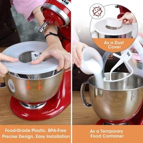 img 2 attached to 🍲 AIEVE 4.5-5 Quart Tilt-Head Stand Mixer Bowl Covers, 2 Pack - KitchenAid Stand Mixer Bowls Lids for 4.5-5 Qt Bowl - Prevent Ingredients Splashing Out (Mixers not Included)