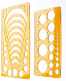 img 4 attached to YEJI Set of 2 Plastic Orange Geometric Stencil Circle Drawing Templates with Radius Arc Measurement - Master Circle Ruler Tools