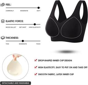 img 3 attached to 👙 Support and Comfort Combined: KIMIKAL Women's Post-Surgery Front Closure Sports Bra