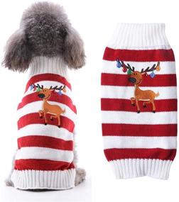 img 4 attached to 🎄 DOGGYZSTYLE Christmas Dog Sweaters - Festive Xmas Pet Costume Gifts featuring Snowman and Reindeer Prints