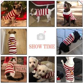 img 2 attached to 🎄 DOGGYZSTYLE Christmas Dog Sweaters - Festive Xmas Pet Costume Gifts featuring Snowman and Reindeer Prints