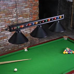 img 4 attached to 🎱 Enhance Your Game Room with Wellmet Billiard Light for Pool Table: 59” Lighting for 7', 8', 9' Tables, Stylish Hanging Pendant with Matte Metal Shades and Billiard Ball Decor, Perfect for Kitchen Island