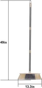 img 3 attached to 🧹 Jiaxin Angle Broom with 43-Inch Adjustable Long Handle, Easy Assembly Indoor Broom for Efficient Home & Office Sweeping, 1 Pack, Beige